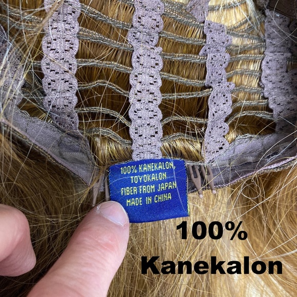 wig SHAKE-N-GO red / blonde 19" long average straight bangs synthetic 5.4oz Mod - Picture 16 of 17